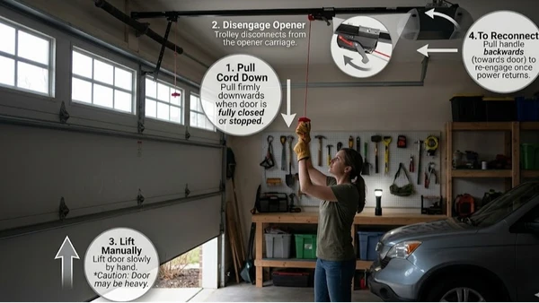 Garage Door Emergency Release: How to Use the Red Cord Safely