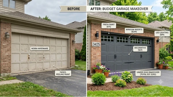 Garage Door Makeover Ideas on a Budget: Before and After